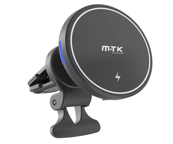 Cargador Inal&aacute;mbrico QI / 15W / con soporte magnetico para rejilla aire coche / Te5019 / Negro / Mtk