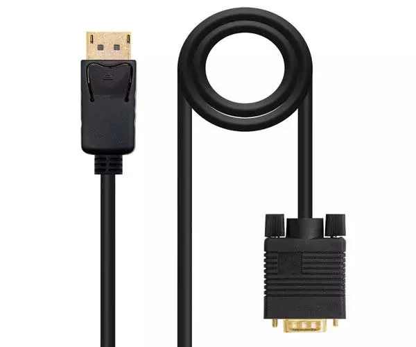 Cable Adaptador DisplayPort 1.2a a VGA / M/M / 2M / Negro / Nanocable 10.15.4402