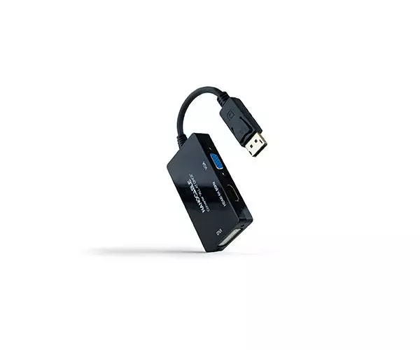 Conversor DisplayPort a HDMI / DVI / VGA / 20cm / Negro / 10.16.3301-ALL