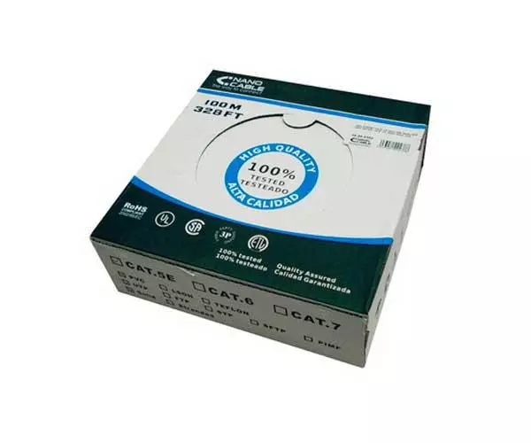 Bobina 100 metros exterior Cat.6 UTP rigido awg24 polietileno / Negro / Nanocable 10.20.0502-ext-bk