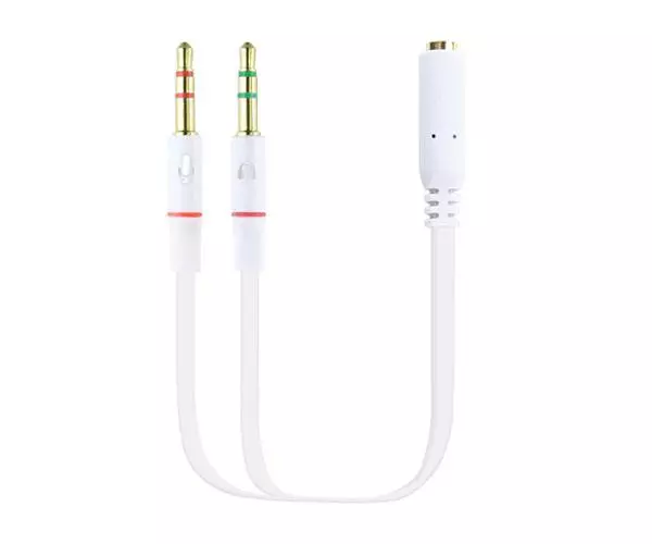 Cable adaptador de audio Jack 3.5mm auricular + Microfono h/m-m / 20cm / 10.24.1203