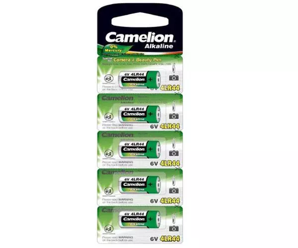 Pila boton Alcalina 4LR44 Camelion / 6v / 0% Mercurio ( 5 Uds)