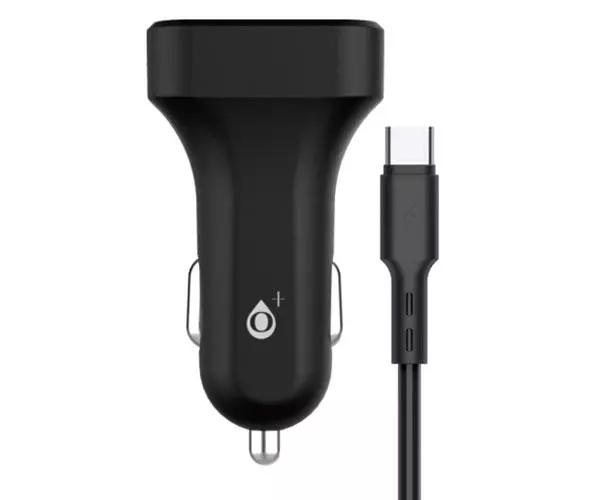 Cargador de coche-mechero con cable Type-C / 2xUsb / 5v 2.4a / A6264 / Negro / One+