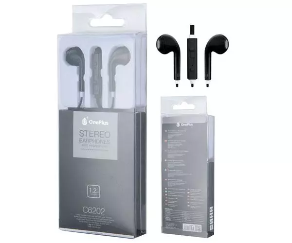 Auriculares con Microfono Intrauricular C6202 Air Negro / Sin silicona / Jack 3.5mm / One+