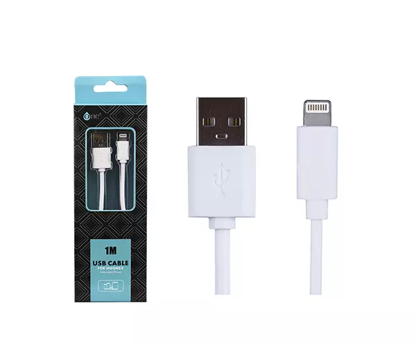 Cable datos USB 2.0 a Lightning IPhone 5-14 / 1m / 3.4a / AA101 / Blanco / One+