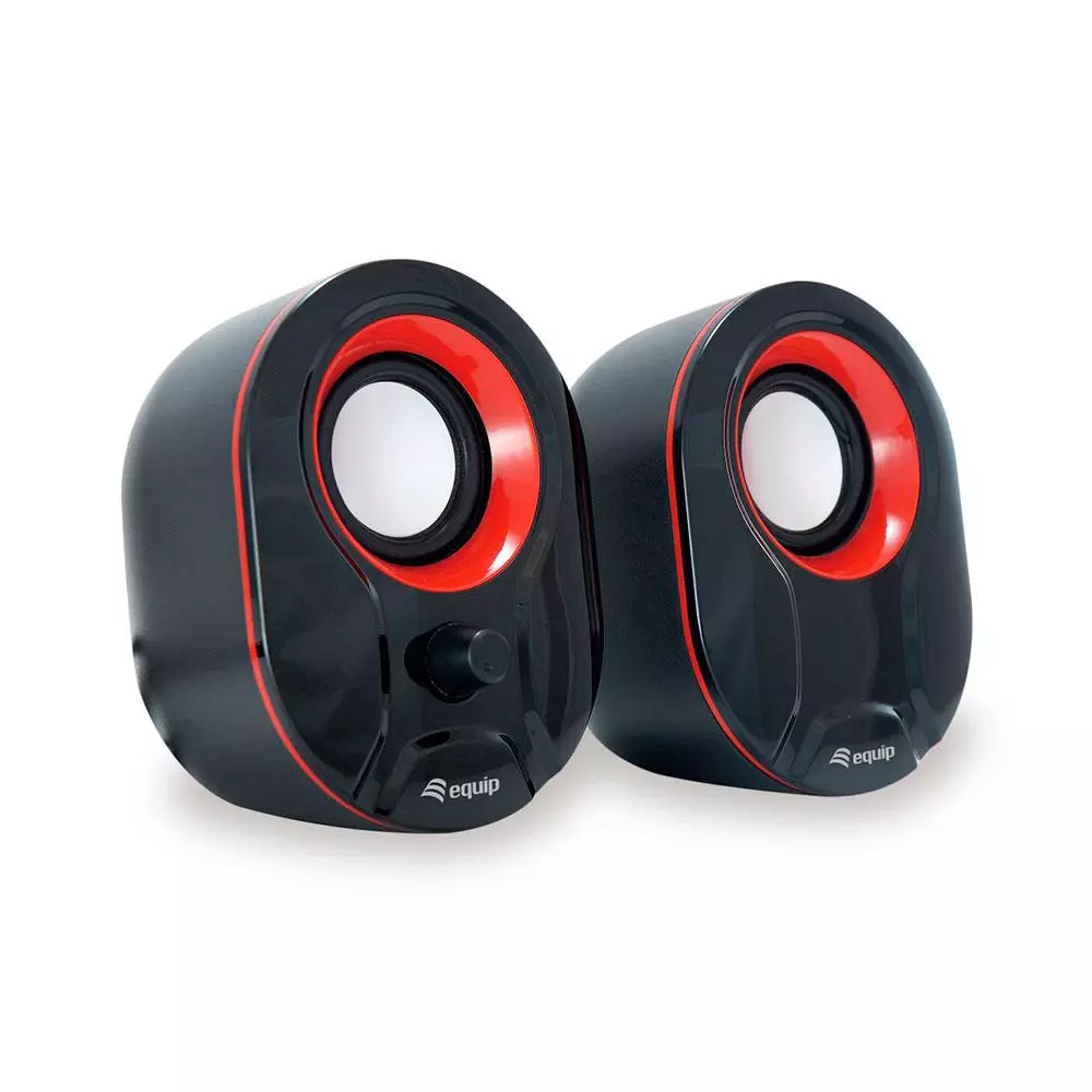 Altavoces 2.0 Equip Life 6w RMS Jack 3.5"  Control de volumen / USB / Negro y rojo / 245332