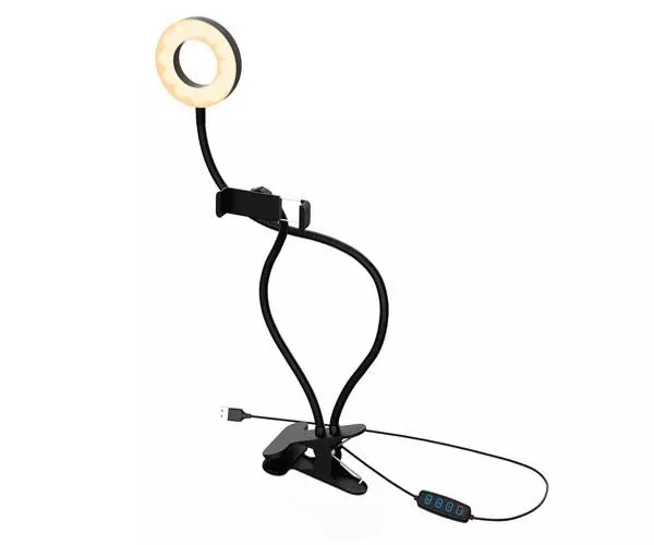 Anillo de Luz Led Mini Tree 2 en 1  Nr9102 Con pinza Soporte Flexible Movil 3 Modos de luz / 2901022