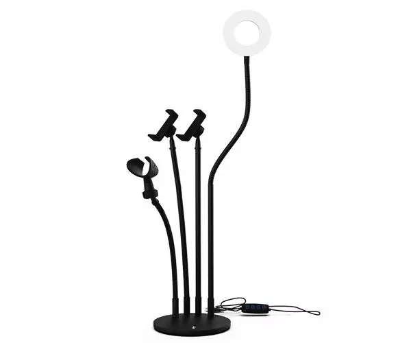Anillo de Luz led Tree 4 en 1 de mesa Nr9104 2xSoportes Flexibles Movil  1x Soporte Microfono