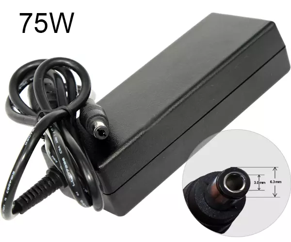 Cargador para port&aacute;til Toshiba 75W 15V 5A 6.3 mm x 3.0 mm / 3064