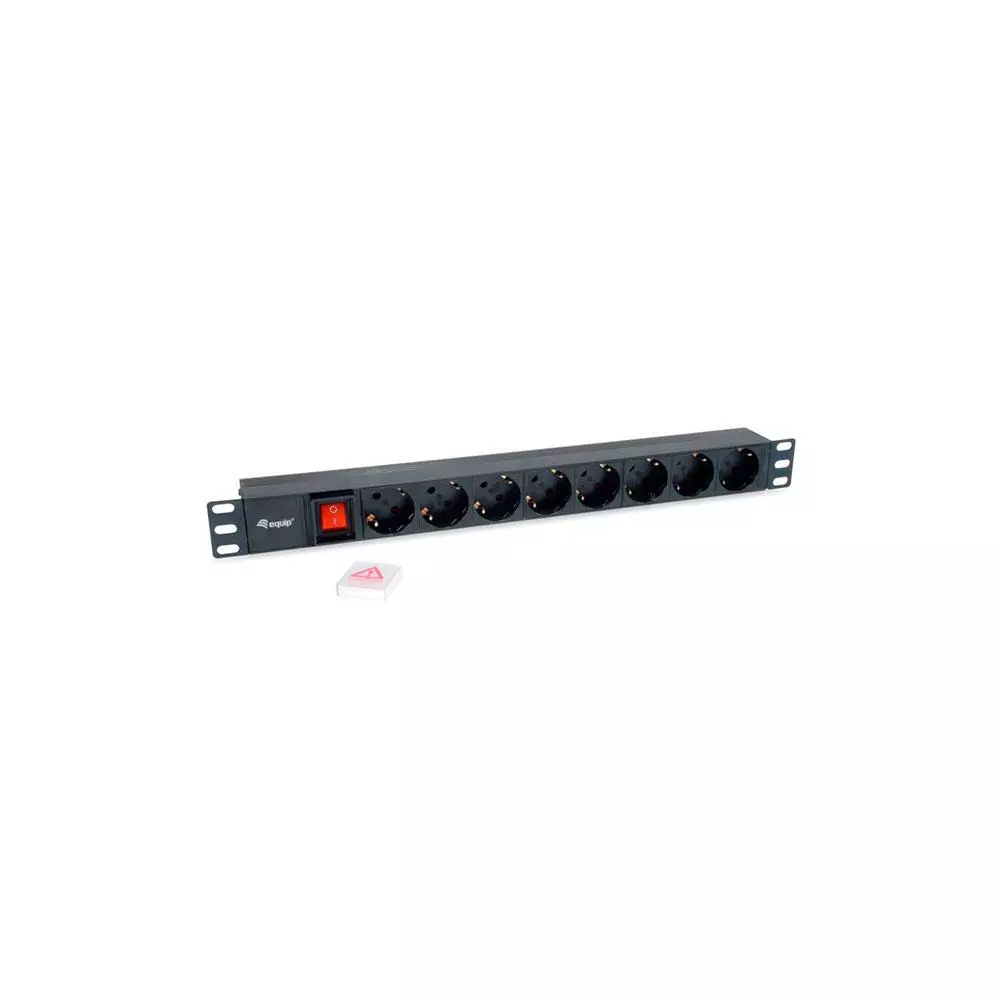 Regleta 8 tomas Equip / Para rack / Con Interruptor / 1.8 m /  Negra / 333283