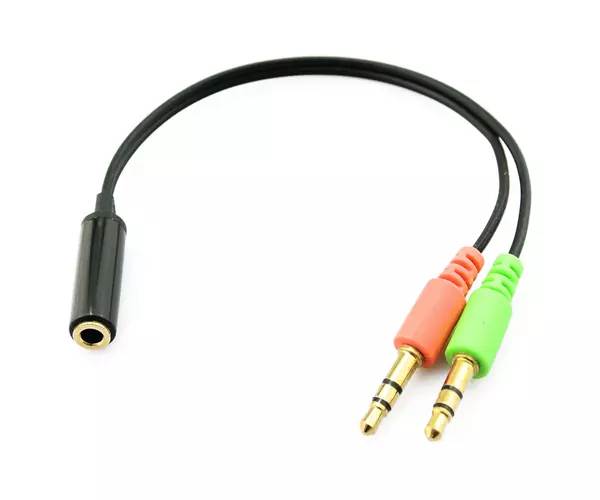Cable adaptador de audio Jack 3.5mm auricular + Microfono h/m-m / Cablexpert Cca-418