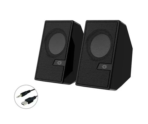 Altavoces 2.0 Bluetooth 5.0 Conceptronic Bjorn02b / 6W / Jack 3.5" / Alimentaci&oacute;n USB /  Negro