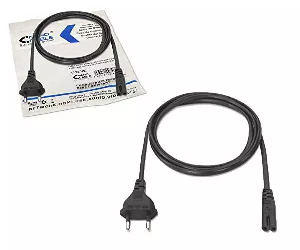 Cable alimentacion Philips forma ocho / IEC C7 / 1.5m / Nanocable / 10.22.0402