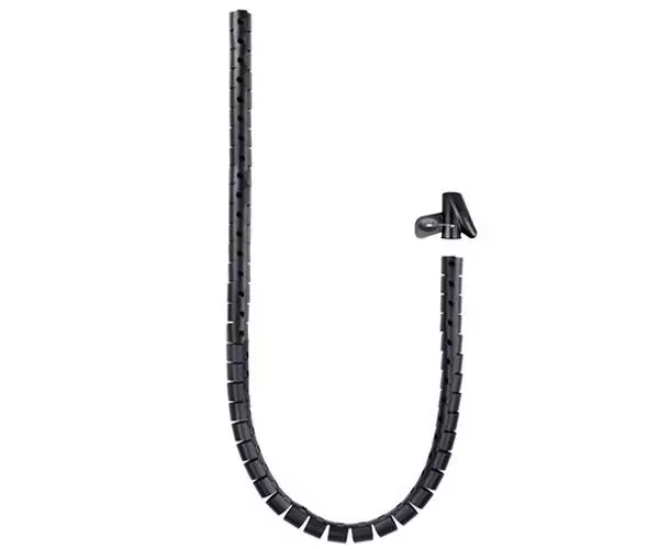 Organizador de cables Flexible en espiral + Pinza 25mm / 1m / Negro /  10.36.0001-bk