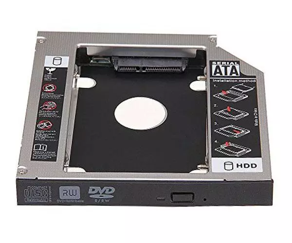 Adaptador aluminio HDD/SSD 9.5mm a portatil de 12.7mm  Nanocable / C-10.99.0102