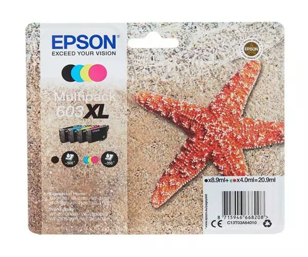 Tinta Original Epson Multipack 603 XL  (bk/c/m/y)  Xp-2100 / Xp-3100 / Wf-2830dwf