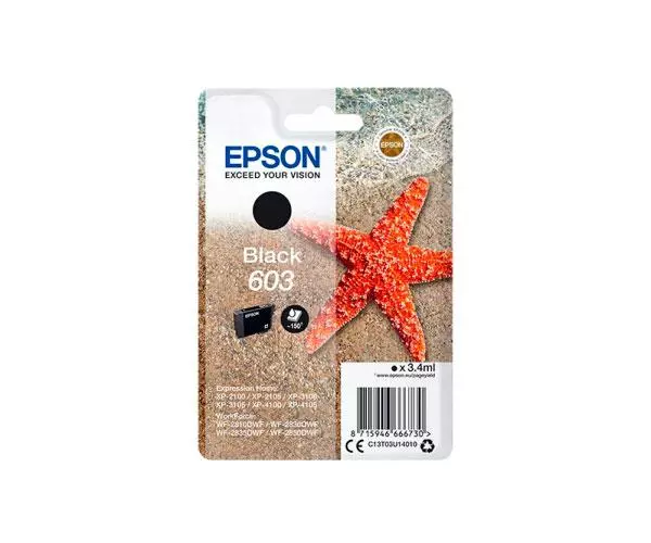 Tinta Original Epson 603 Negro  Xp-2100 / Xp-3100 / Wf-2830dwf