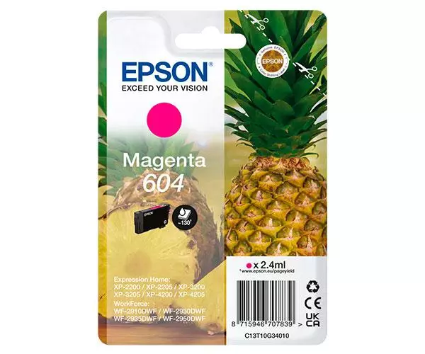 Tinta Original Epson 604 Magenta XP-2200 / WF-2910DWF