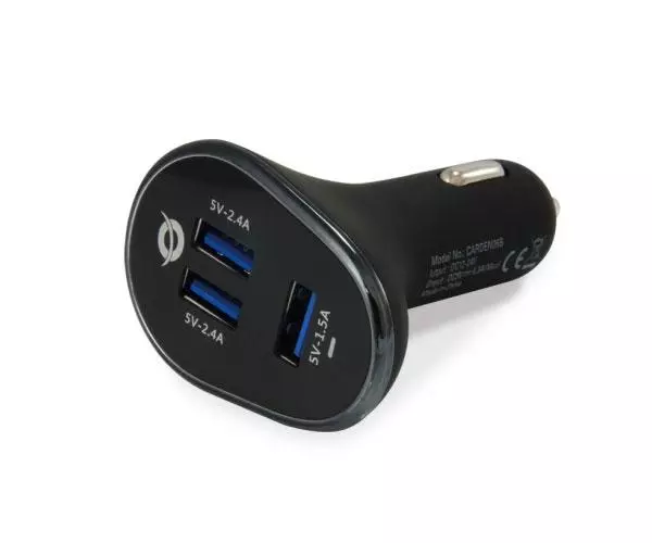 Cargador de coche-mechero Usb x3 / 31.5w / CARDEN06B   / Conceptronic