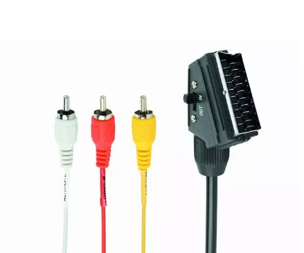 Cable euroconector Scart a 3 Rca Bidireccional / Cablexpert Ccv-519-001