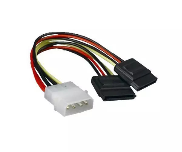 Cable duplicador de alimentaci&oacute;n molex macho a&nbsp;2x&nbsp;SATA&nbsp;Hembra / 15cm / cc-sata-psy