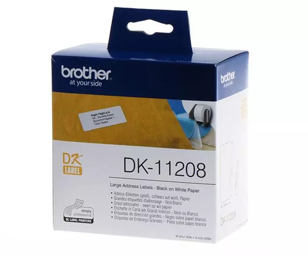 Etiquetas Original Brother DK11208  38x90 mm  Negro sobre Blanco