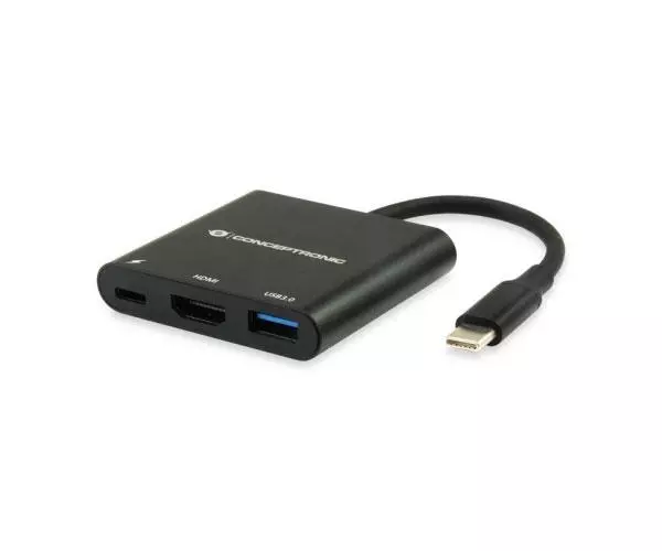 Hub Adaptador 3 en 1 Conceptronic  / Type-c a Hdmi  / Type-c Pd / Usb 3.0 / DONN01B