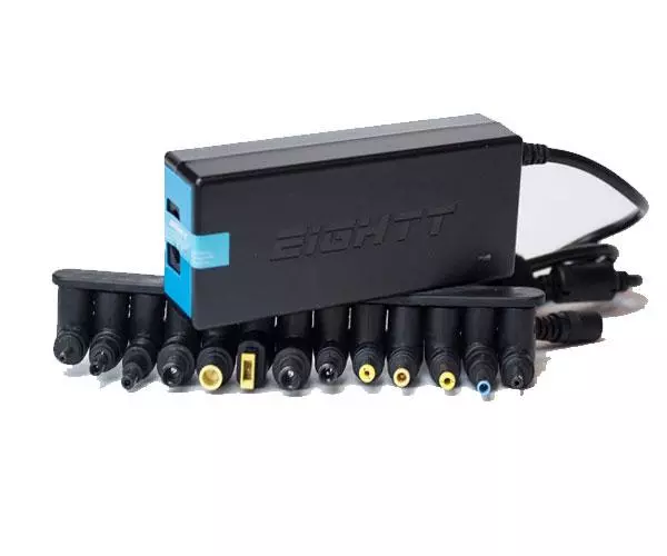 Cargador para port&aacute;til universal autom&aacute;tico 90W / 13 conectores / Eightt / EC90