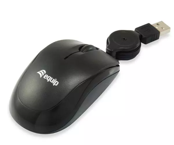Raton Equip Life Retractil / Optico / 1000 Dpi / Ambidiestro / Usb / Negro / 245103