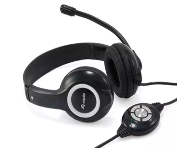 Auriculares Equip Life / Usb / Microfono Flexible / Control de volumen / Negro /  245301