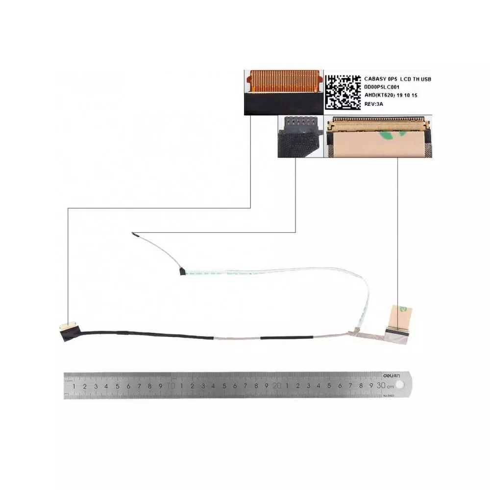 Cable flex compatible para portatil HP 15S-FQ V.3 40 Pines No t&aacute;ctil