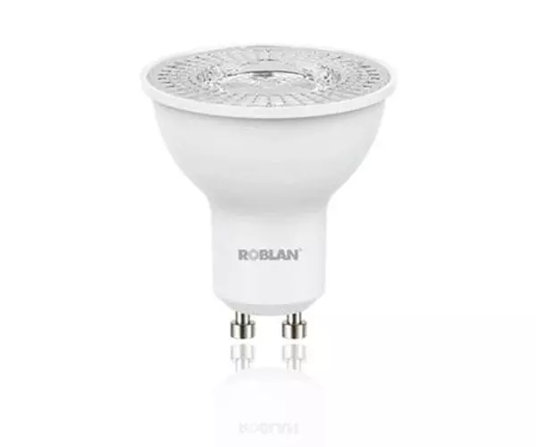 Bombilla LED dicroica Roblan gu10 / 4.5w / luz calida / 3000k / 380lm / 220-250v