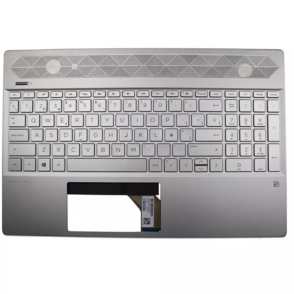 Top case + Teclado compatible para port&aacute;til HP 15-CS / 15-CW Plata