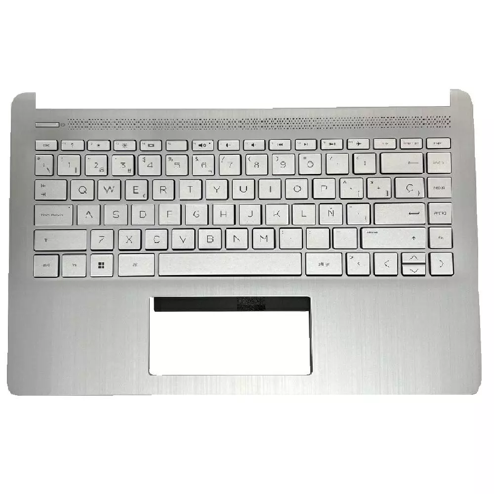 Top case + Teclado compatible para port&aacute;til HP 14S-DQ / 14S-FQ Plata Retroiluminado