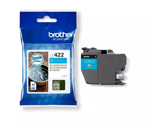 Tinta Original Brother LC422 Cian