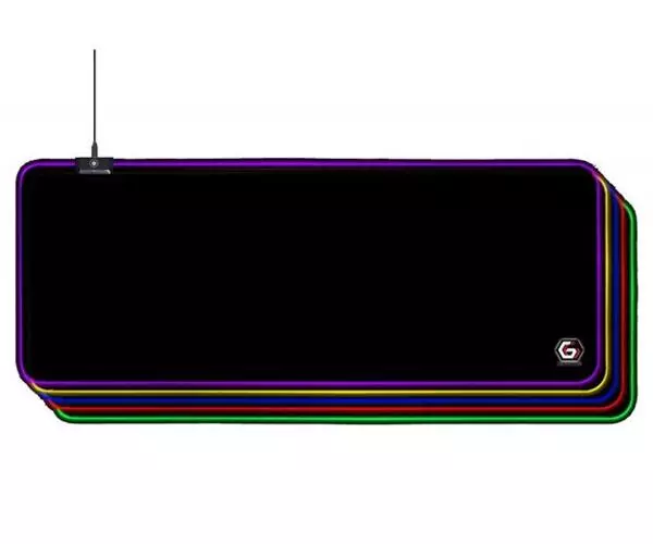 Alfombrilla Gaming Led RGB XL Gembird / Usb / 10 Modos Iluminacion Led / 300x800mm / MP-GAMELED-L