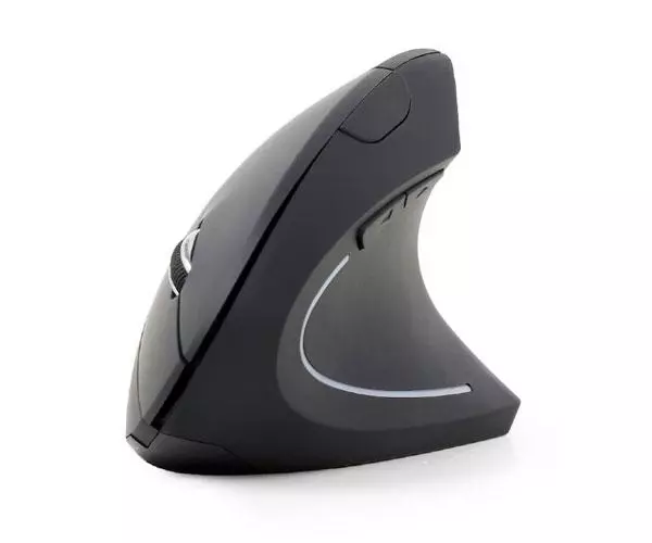Raton &oacute;ptico inalambrico ergonomico vertical Gembird / 6 Botones / Negro / MUSW-ERGO-01