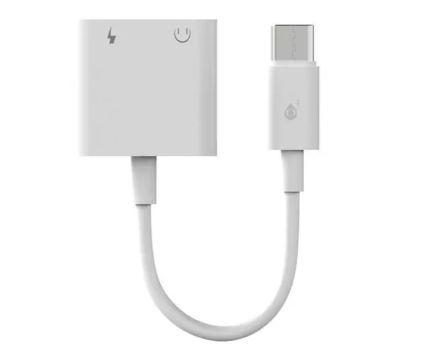 Cable adaptador de audio 2 en 1 Type-c a Jack 3.5mm Hembra + entrada carga / 2.4a / NB1247 / Blanco