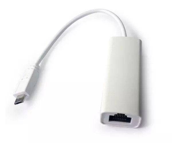 Adaptador conversor Micro USB a Ethernet 10/100mb / RJ45 blanco  nic-mu2-01