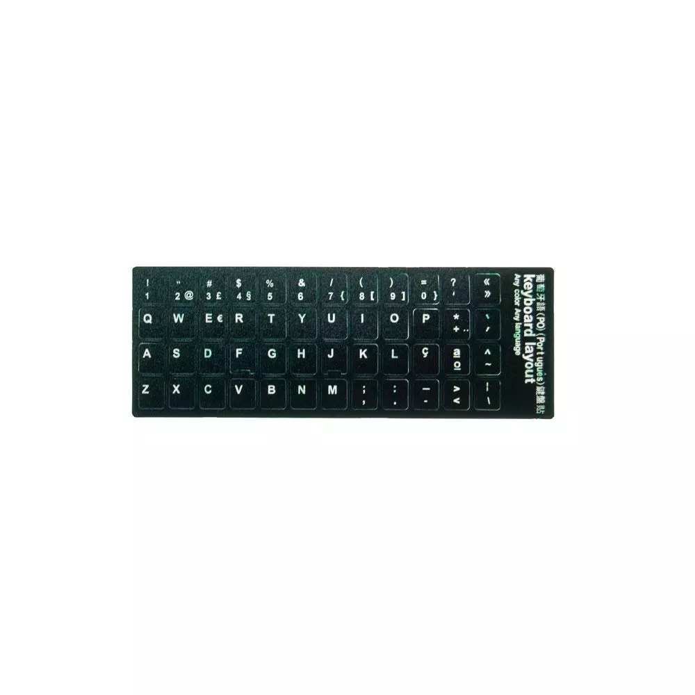 Pegatina en portugu&eacute;s teclados negro