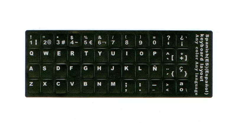 Pegatina en castellano teclados negro