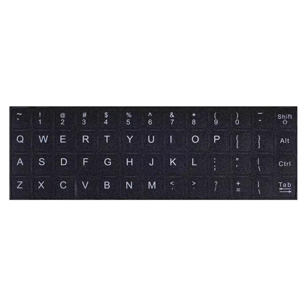 Pegatina en ingles teclados negro