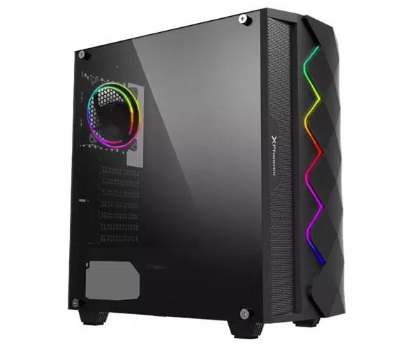 Caja ATX Gaming Phoenix Black Diamond Cristal Templado Tira Led Argb Filtros antipolvo