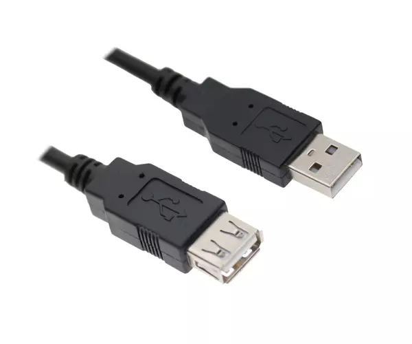 Cable prolongador USB 2.0  M/H  1.8 m / Negro / 10.01.0203-bk