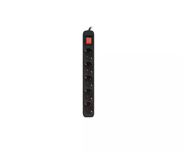 Regleta 5 tomas Lanberg / Proteccion infantil / Cable 1.5m / Negra / ps1-05f-0150-bk