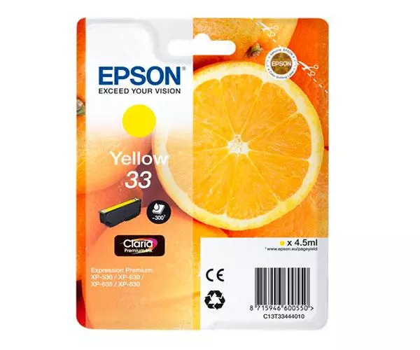 Tinta original Epson T3344 / T33 / Amarillo 4.5ml