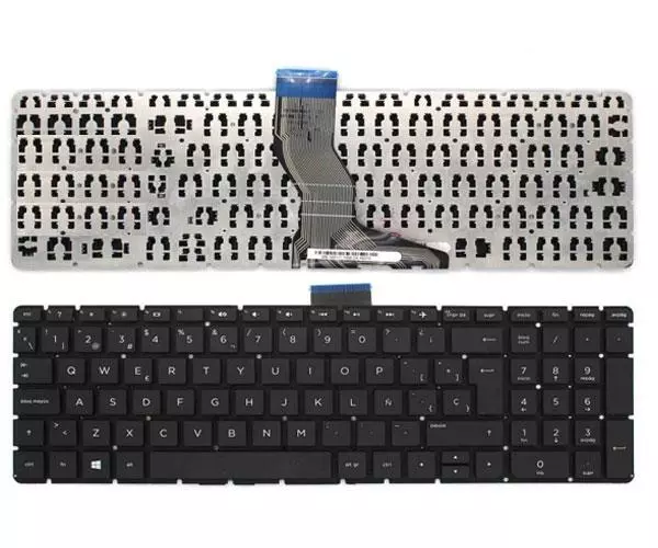 Teclado compatible para port&aacute;til HP Pavilion 15-ab / 15-bs / 15q-bd / 15-cc / 813975-071 / Teclas cuadradas / Intro grande / Negro