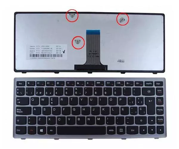 Teclado compatible para port&aacute;til LENOVO IdeaPad flex 14  / s410p / g400s con marco gris