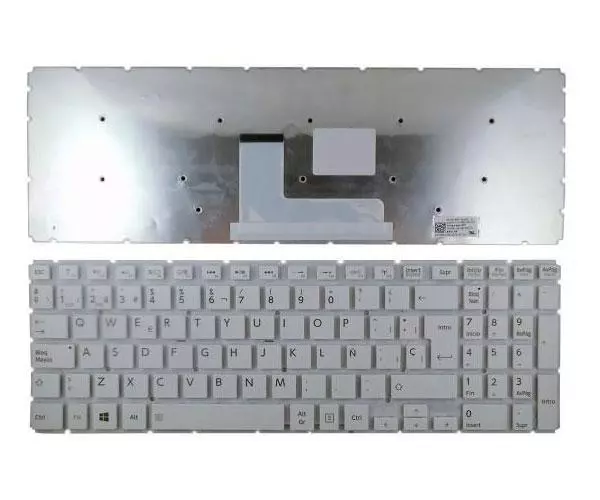 Teclado compatible para port&aacute;til TOSHIBA Satellite l50-b blanco sin marco