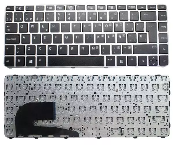 Teclado compatible para port&aacute;til HP Elitebook 745 G3 / 745 G4 / 840 G3 / 840 G4 / 848 G4 / Negro marco plata